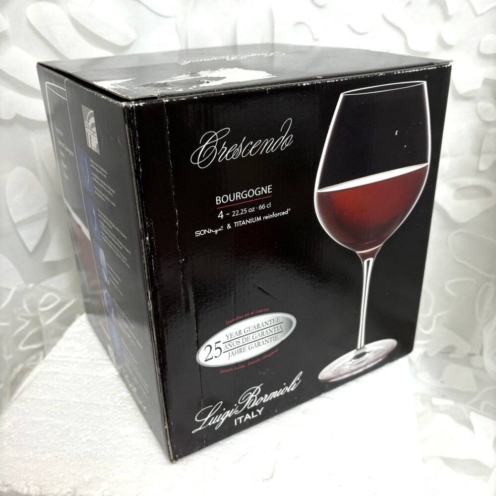 Luigi Bormioli Crescendo Bordeaux Wine Glasses - Set Of 4 - Made In Italy EUC